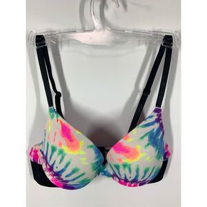 Vintage Victoria's Secret pink wear everywhere push-up tie-dye bra size 32B